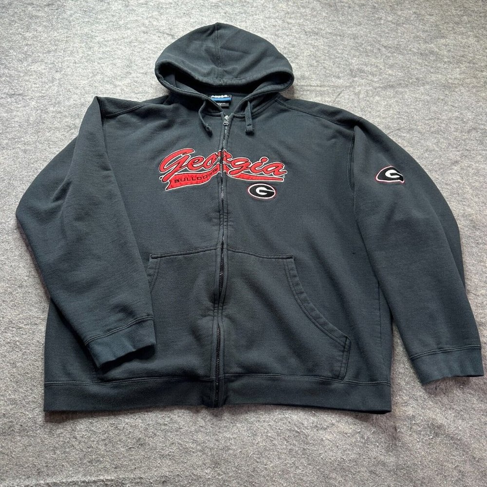 Georgia Bulldogs Hoodie Sweatshirt Men XL Gray Full Zip NCAA Knights Apparel